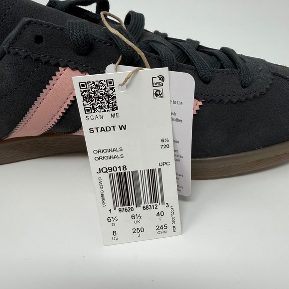 Adidas Stadt Womens Casual Sneakers Size 8 Carbon/Blush Pink/Gum Sole JQ9018-NWT - Picture 2 of 9